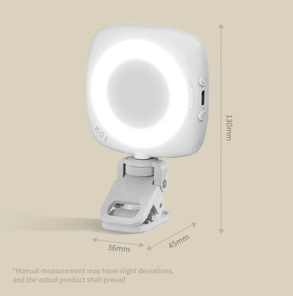 Phone Selfie Light 2700K-6500K Portbal Pocket Make UP Fill Light with Rechargable Battery Clip Rig Photo Lamp for Beauty Ring