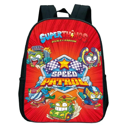SuperThings Backpack Toddler Cartoon Schoolbag Boys Girls Kindergarten Bag Waterproof Kids Bookbag 12 Inch