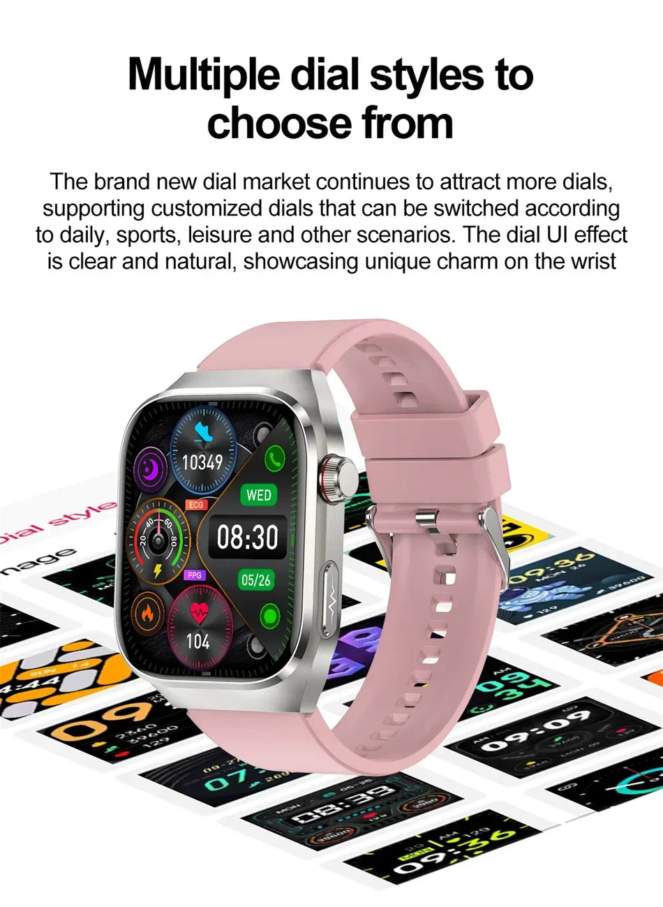 2026 New Professional-Grade Smart Watch Men ECG+PPG Uric Acid Body Fat Health Analysis IP68 Waterproof AMOLED Smartwatch Women