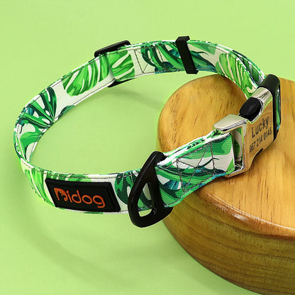 Custom Large Dog Collar Cute Print Personalized Pet Collar Nylon Puppy Dogs ID Collars Engraved Name for Small Medium Large Dog