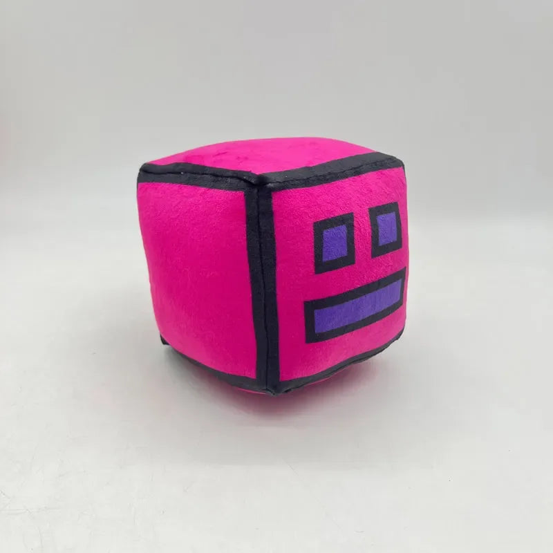 12cm New Halloween Geometry Dash Cube Plush Toys Small Pillow Stuffed Plushie Doll Square Pendant Game Cute Kids Birthday Gift