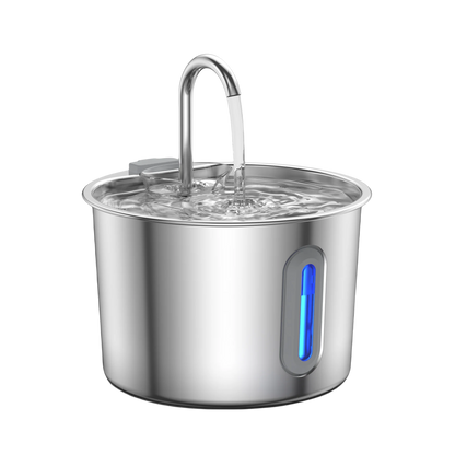 Stainless Steel Cat & Dog Water Fountain 2.2L Ultra Quiet USB Powered Automatic Pet Drinking Fountain Durable for Indoor Pets