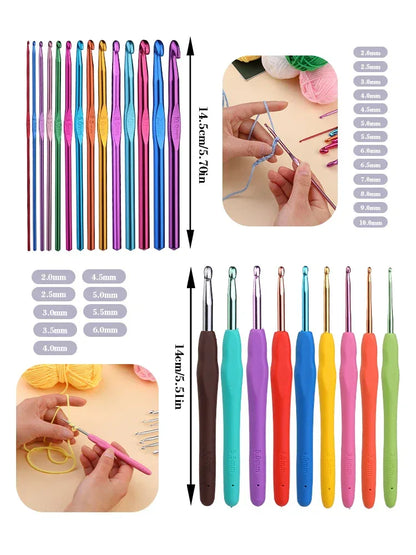 KRABALL Knitting Crochet Hook Set Home Use Sewing Tool DIY Craft Crochet Knit Markers Needles Tools Weaving Accessories With Bag