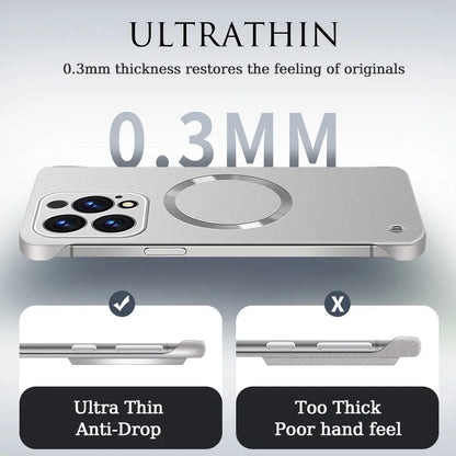 New Slim Thin Matte Metal Painted PC Magnetic Case For Magsafe iPhone 17 Air 17 16 15 14 13 12 Pro Max Plus Frameless Cover