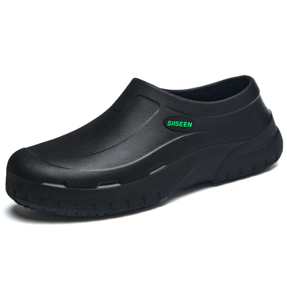 Men's Chef Shoes Waterproof Slip-On Lightweight Soft Anti-Slip Kitchen Hotel Work Shoes Easy to Wear Comfortable Food Service Fo