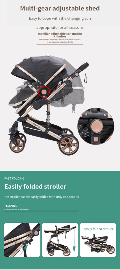 Baby Stroller 3 in 1 stroller lightweight strollers  Baby Carriage mutifunction strollers Baby newborn stroller mother kids