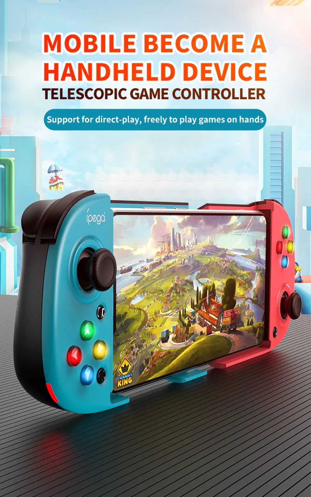 Ipega PG-9217 Wireless Bluetooth Gamepad Ultra-thin Game Controller Joystick For Android iOS MFI Games PC PS4 Nintendo Switch