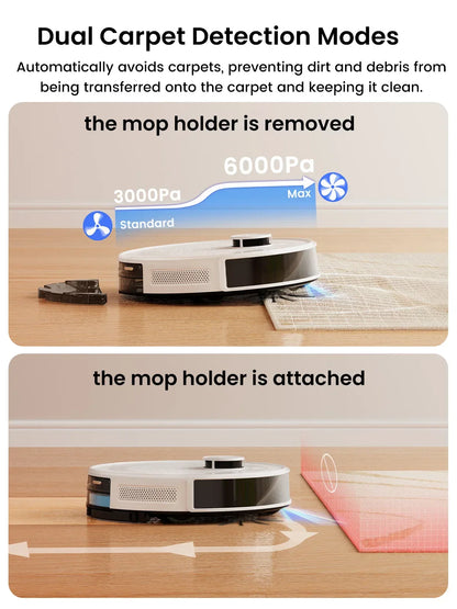 LEFANT M2L Plus Robot Vacuum Cleaner with Mapping, 6000Pa Suction, Emptying Station, Automatic Washing and Drying, DTOF Laser