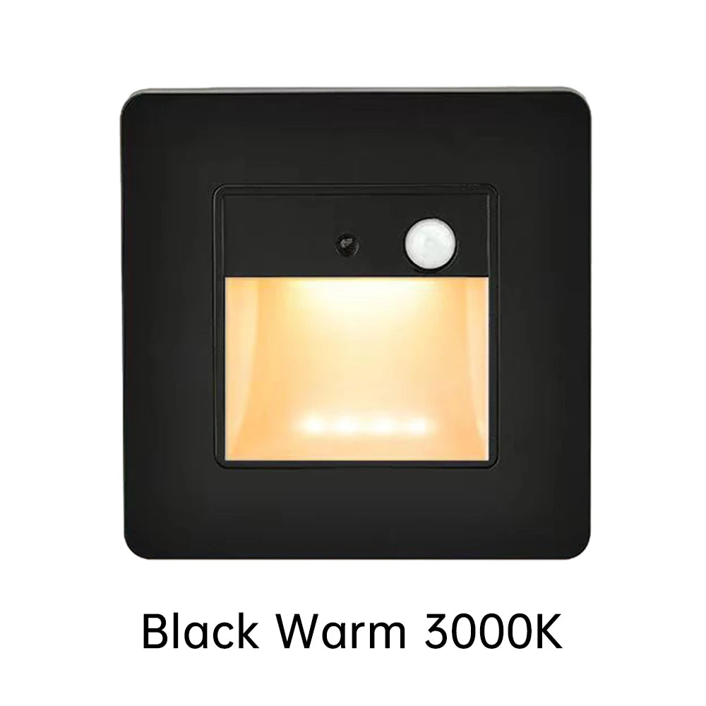 PIR Motion Detector Sensor Led Stair Light Infrared Human Body Induction Lamp Recessed Steps Ladder Staircase Bedroom Decoration