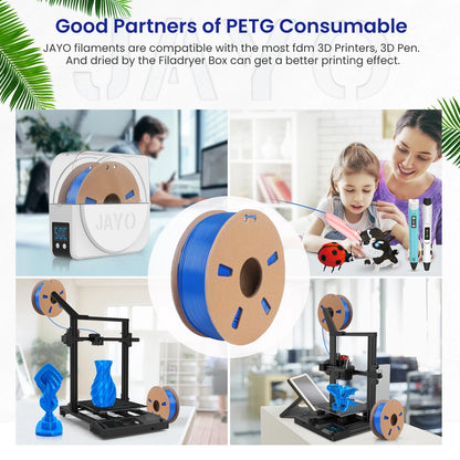 JAYO PETG/PLA+/SILKPLA/PLAMeta/PLAMatte/ABS/ PLA Filament 1.75mm 1.1/0.65KG 3D Printer Filament For FDM 100% No Bubble Mix Color