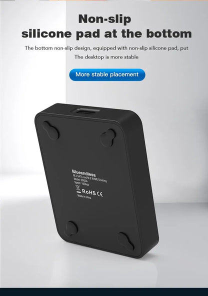 Blueendless External SSD Hard Disk M.2 SSD Enclosure 10Gbps Online Reading Writing Speed SSD Case For SATA NVME Docking Station