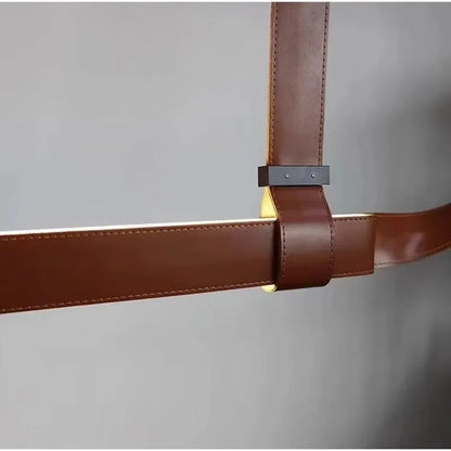 Minimalist LED Leather Pendant Chandelier Dining Table Hanging Lamp Office Pendant Lamp For Hotel Chandeliers Belt Home Decor
