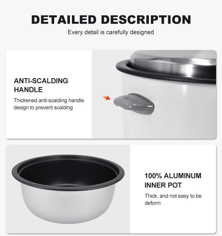10L Large 60-Cup Commercial Automatic Non-Stick Electric Drum Rice Cooker For Hotels Restaurants Kitchen