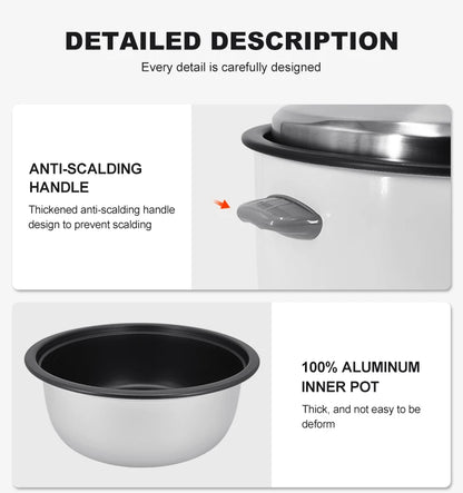 10L Large 60-Cup Commercial Automatic Non-Stick Electric Drum Rice Cooker For Hotels Restaurants Kitchen