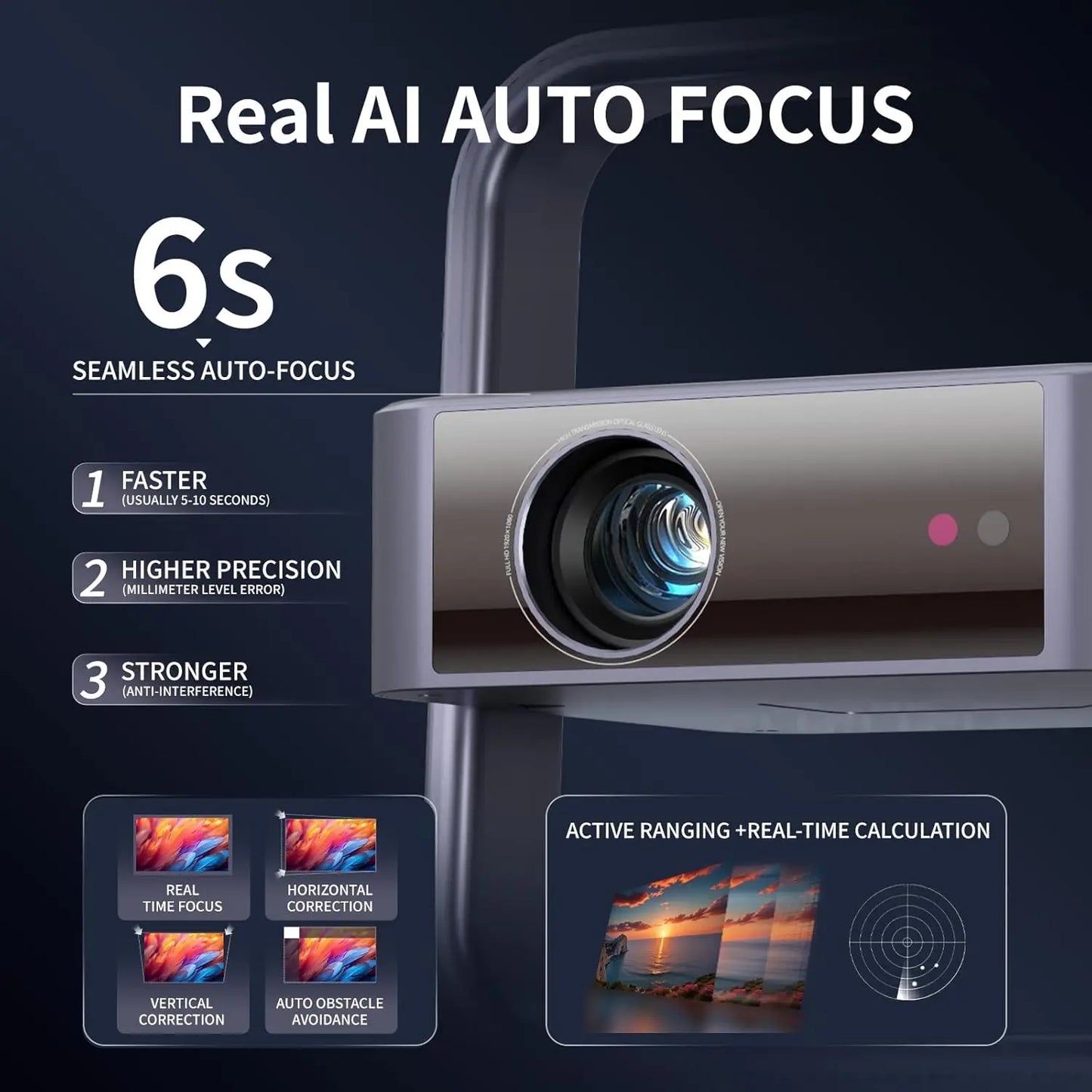 Fintex C9 Ultra Projector  4k Full HD 1080P HDR10 Proyector 700 ANSI Android TV9.0 ASA3.0 Auto Focus Portable Projectors