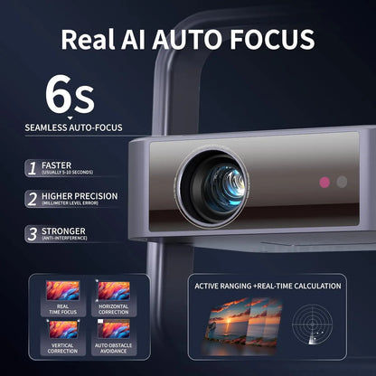 Fintex C9 Ultra Projector  4k Full HD 1080P HDR10 Proyector 700 ANSI Android TV9.0 ASA3.0 Auto Focus Portable Projectors