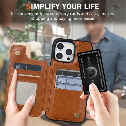 Wallet RFID Blocking Layer Protect Anti-Theft Magnetic Leather Case For iPhone Air 17 Pro Max 16e 15 Plus 14 13 12 11 Card Bag