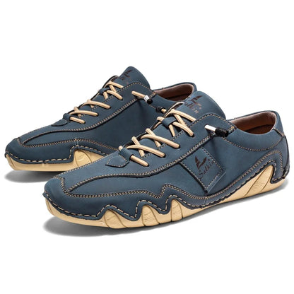 2024 Hand Sewn Leather Shoes for Men Light Outdoor Walking Casual Shoes Big Size 47 48 Slip-On Driving Loafers Men