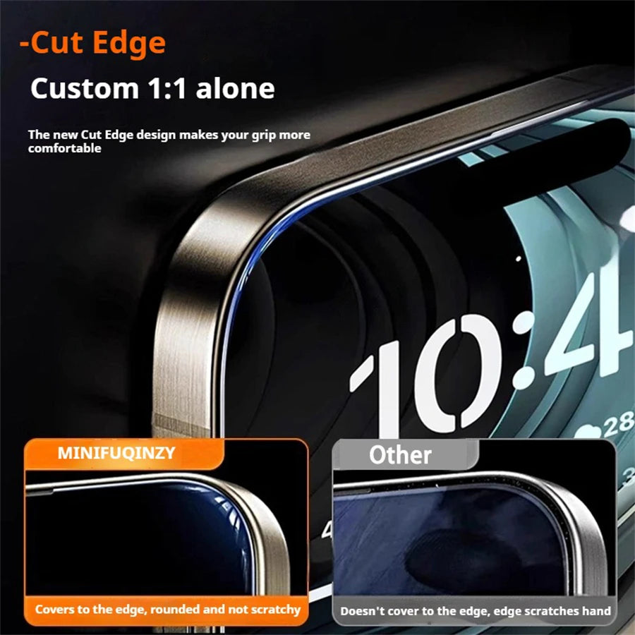 Cut Edge Anti Dust Mesh 0.5mm Privacy Tempered Glass For iPhone 17 15 16 Pro Max Screen Protector 17 Air Plus Luxury Full Cover