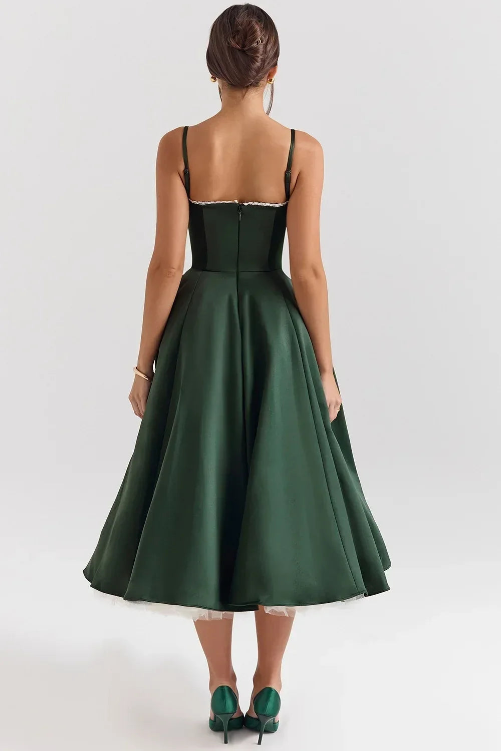 2026 Spring/summer High End Satin Strapless Heavy Industry French Waist Strap Sexy Hot Girl Medium Long Dress Women Elegant
