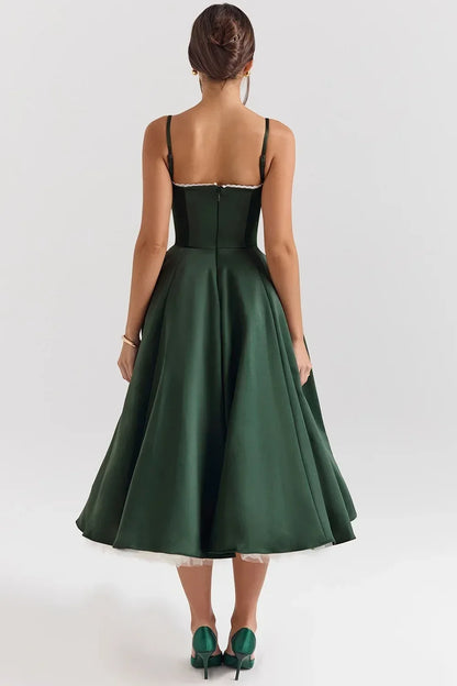 2026 Spring/summer High End Satin Strapless Heavy Industry French Waist Strap Sexy Hot Girl Medium Long Dress Women Elegant