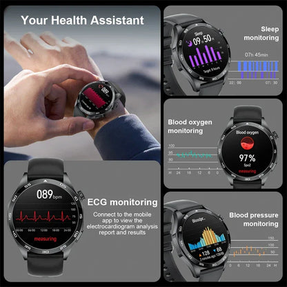 2025 New Blood Pressure Smart Watch Men ECG Monitoring Heart Rate Monitor Women Smartwatch BT Call Fitness Tracker Sport Watches