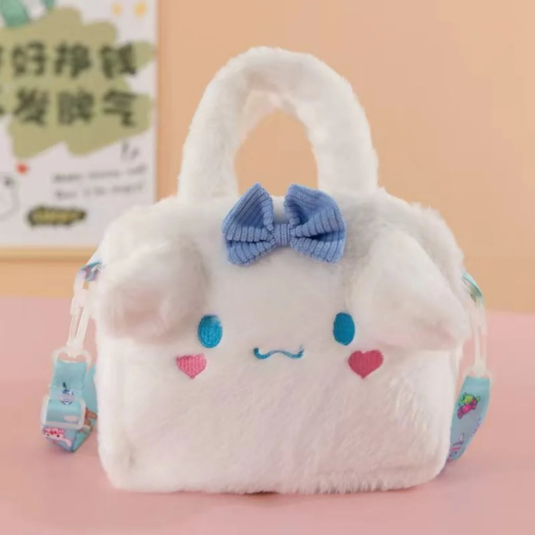 Anime Sanrio Kuromi Capybara Handbag My Melody Cinnamoroll Plush Cosmetic Bag Hello Kitty Travel Storage Bag Women Toy Gifts
