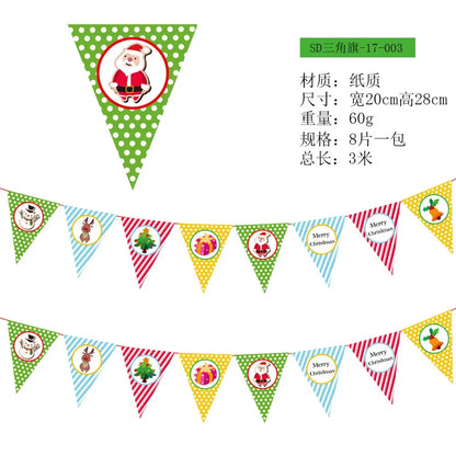 Christmas Banner Tree Ornaments Merry Decoration for Home 2025 Santa Claus Pendant Xmas Gifts New Year 2026 Flag Party Pulling