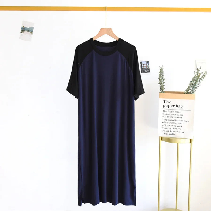 Plus Size 4XL 5XL Men's Summer Pajamas Modal Fabric Casual Soft Men's Nightgown Night Dress Male Oversized Bathrobe Mens Robe