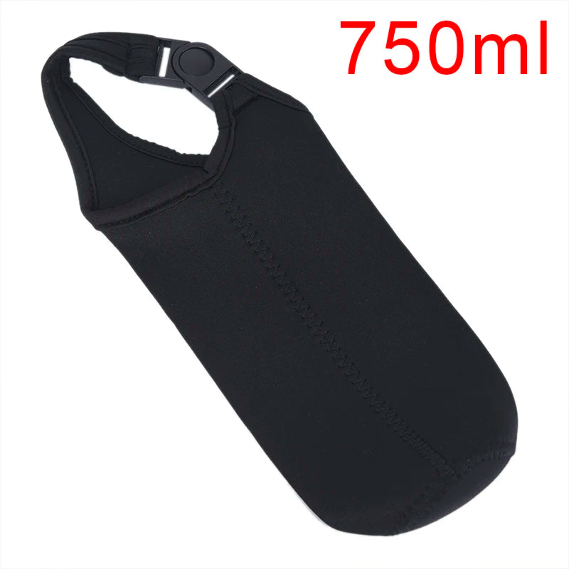 【SE】Portable Water Bottle Insulated Neoprene Holder Pouch Bag 420ML/550ML/750ML Travel Thermos Cup Cover With Adjustable Strap