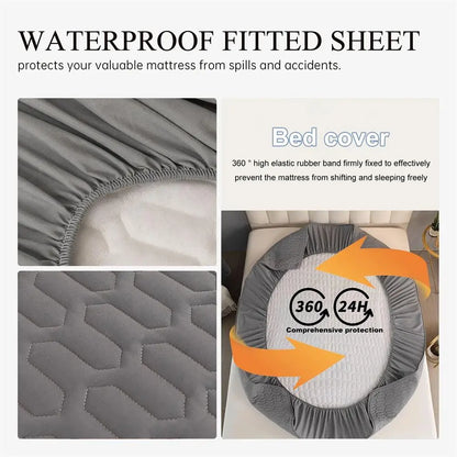 Waterproof Thicken Mattress Pad Protector Skin-Friendly Durable Fitted Sheet Bed Cover Latex Mat Cover 120x200 150x200 180x200