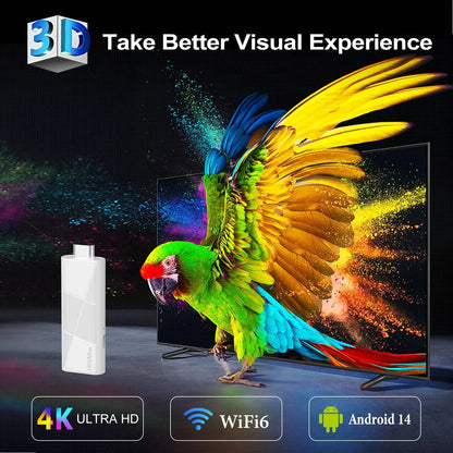 Android 14 ATV Smart TV Stick Support 4K Video 4K@60fps BT5.0 WiFi6 Rockchip RK3518 Quad Core Google Voice Remote Smart TV Box