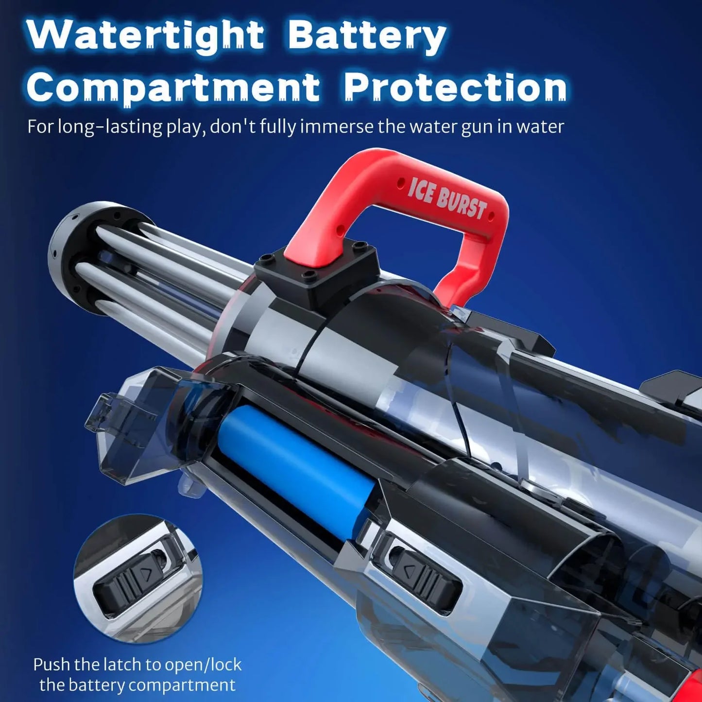 Large Backpack 3L Electric Water Gun Gatling Cool Lighting Toys,2024 New Summer Outdoor Shooting Super Water Gun Toy Gifts