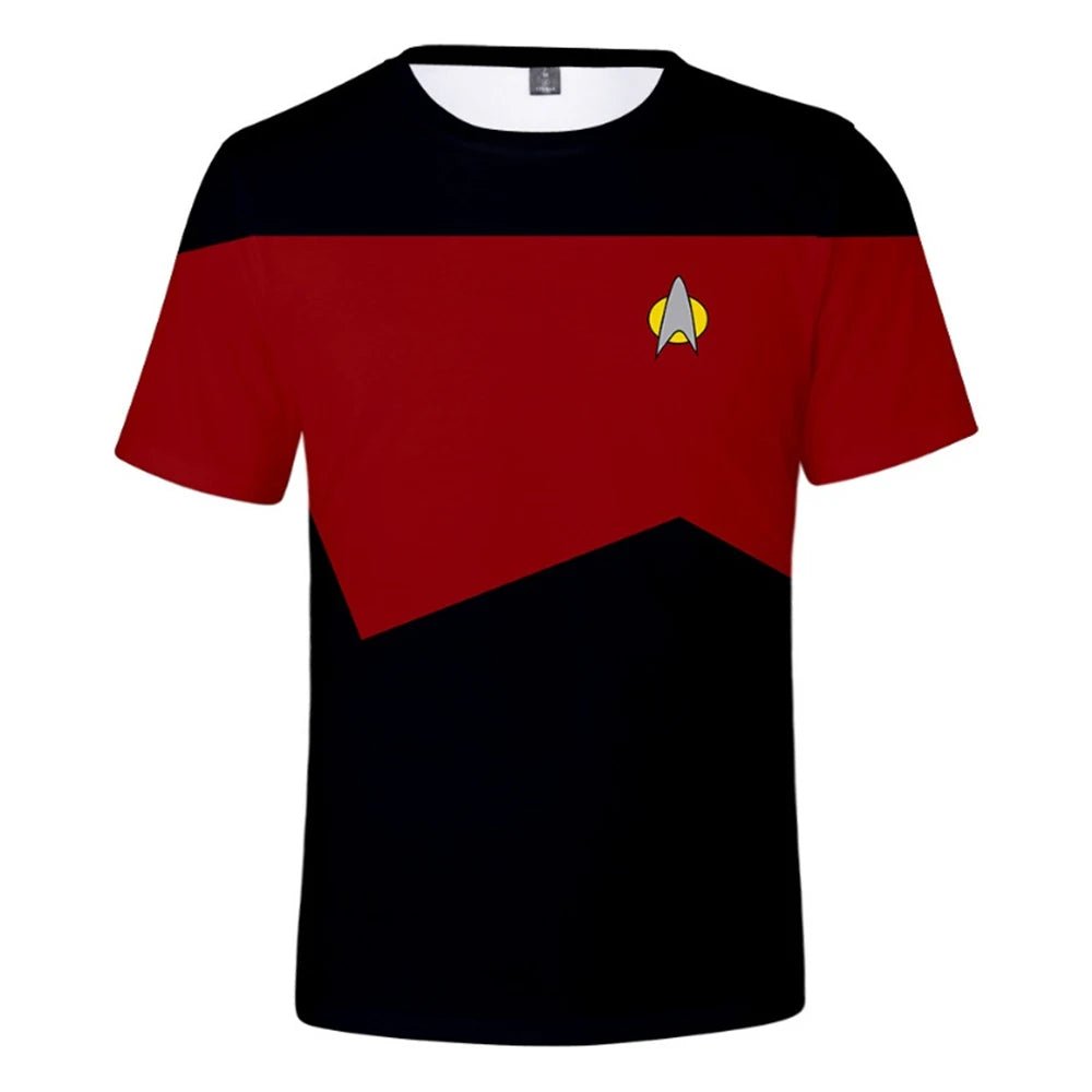 Summer fashion and creative interstellar fans 3D printing simple and personalized casual short sleeves