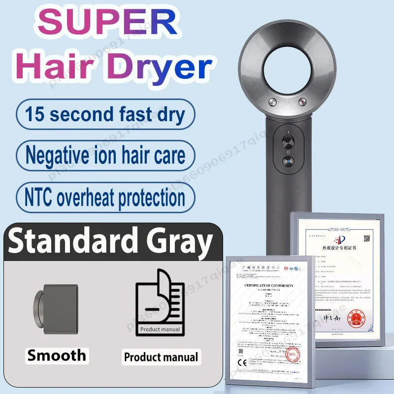 1600W Professinal Leafless Hair Dryer Negative Ion Hair Care Hairdryer Home Powerful Blow dryer Styling Toos Gift For Women