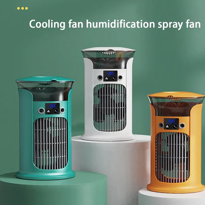 Portable Rechargeable Quiet Cool Air Fan with Humidifier, Desktop Air Conditioner, Water/Ice Cooling Cooling Fan For Office/Home