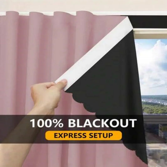 1pc Self-Adhesive Portable 100% Blackout Curtain, No Drilling Needed Sunshade Cloth Suitable For Windows, Doors, Bedrooms, Basem by PDG ibma