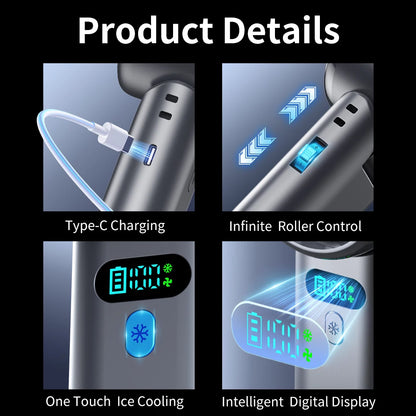 5200mAh Large Capacity Handheld Fan High Speed Refrigeration Handheld Fan 100 Speed  USB Charging Portable Fan