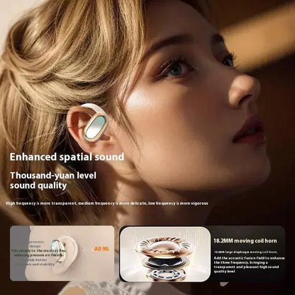 OWS Headphones Over-Ear Open-Ear Wireless Bluetooth Earphones Style Noise Cancellation Rotatable Feature With Mic Portable Audio