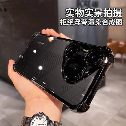 Case For Huawei Pura 80 Ultra 80 Pro plus Luxury Electroplating Transparent Four Corners Shockproof Back Cover For Huawei Pura80