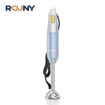 ROUNY Handheld Immersion Blender with Stainless Steel Blades for Kitchen Food Mixing, Light Blue Stick Blender, Classic Basic