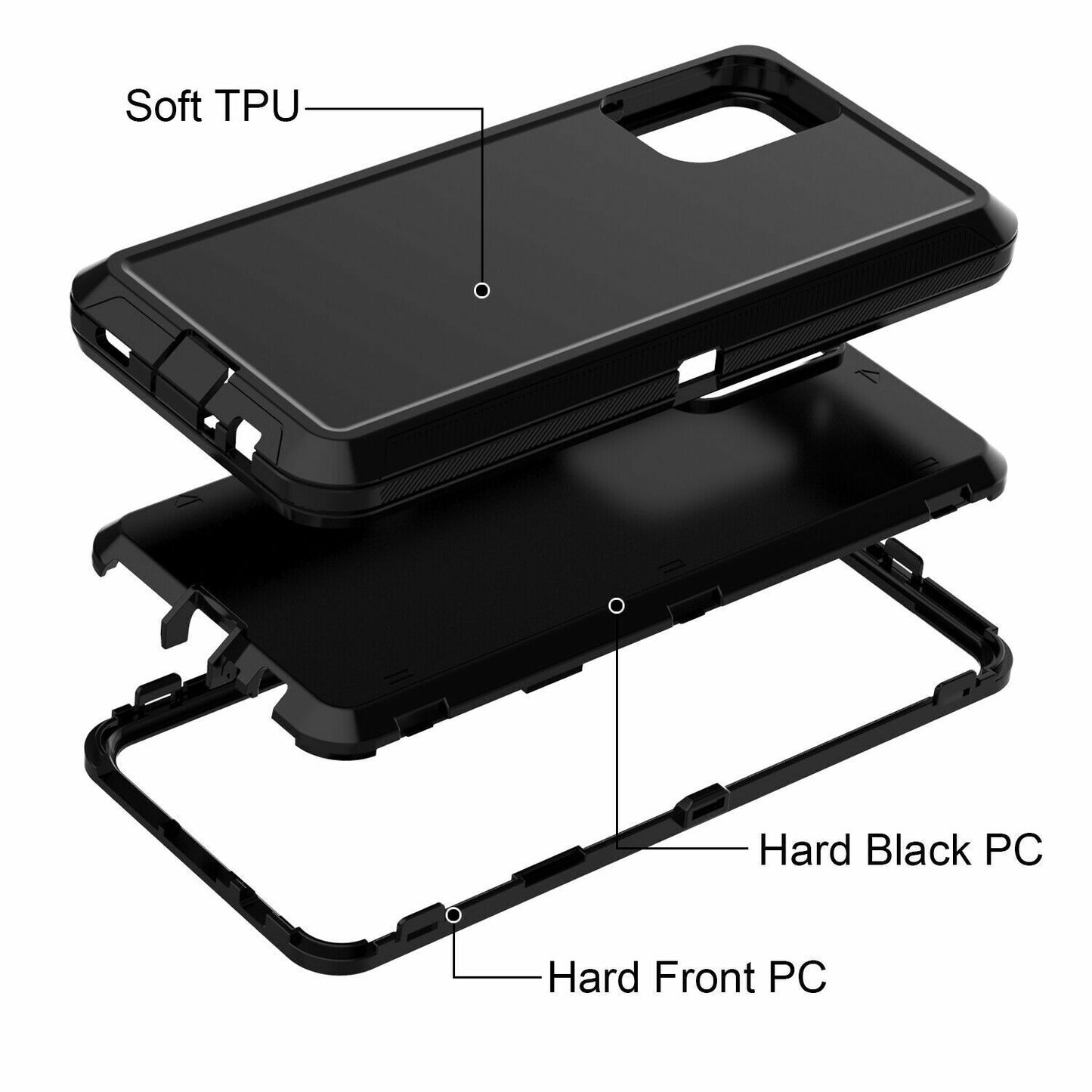 3 IN 1 Heavy Duty Shockproof Defend Case For Samsung Galaxy S20 S21 FE S22 S23 S24 Ultra S10 Plus S10E Note 10 8 9 20 Plus