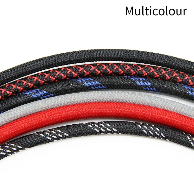 1~50M PET Braid Sleeve High Density 8mm Insulated Expandable Braided Wires Organizer Cable Wrapping Sheath Protector