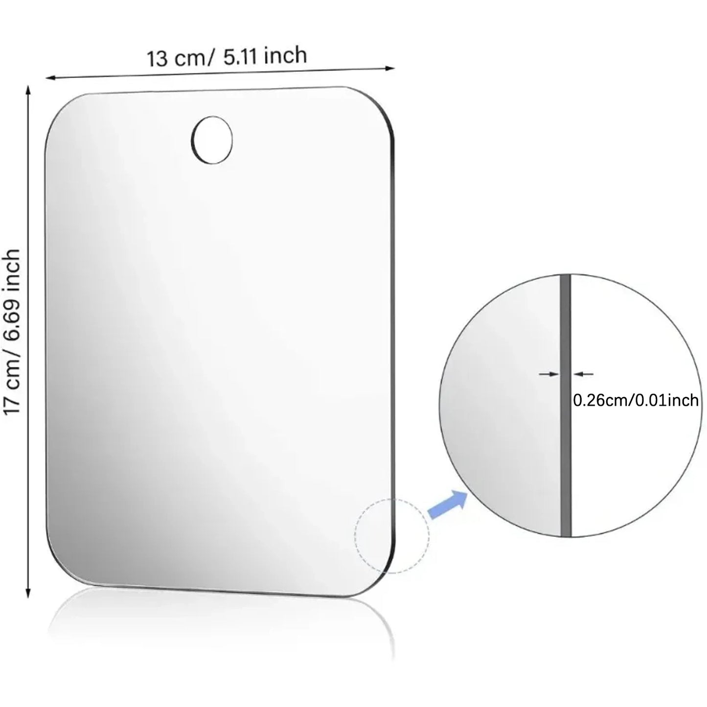 Acrylic Anti Fog Mirror With Wall Suction Shower Mirror For Man Shaving Women Makeup Portable Travel Bathroom Accessories