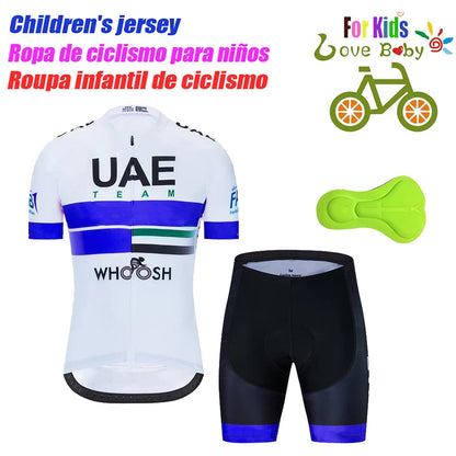 UAE 2022 New Kids Cycling Jerseys Set Summer Breathable Child Bike Cycling Clothes Boy Sport Bicycle Jersey Cycling Clothing