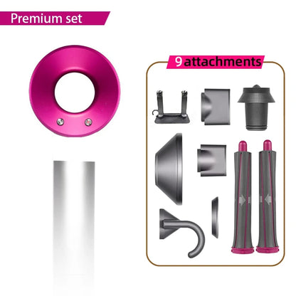 Leafless constant temperature hair dryer for personal hair care and styling; home professional hair style accessories kit (5+1)