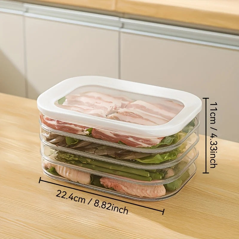 Meat Container for Fridge, Stackable Cold Cuts Storage Containers with Clear Lids for Deli Meat, Bacon, Cheese & Meal Prep
