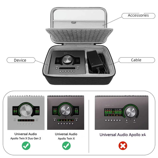 EVA Hard Shell Organizer for Apollo Twin X/Twin X Duo Gen 2 Mixing & Arranging Sound Card Handy Storage Case