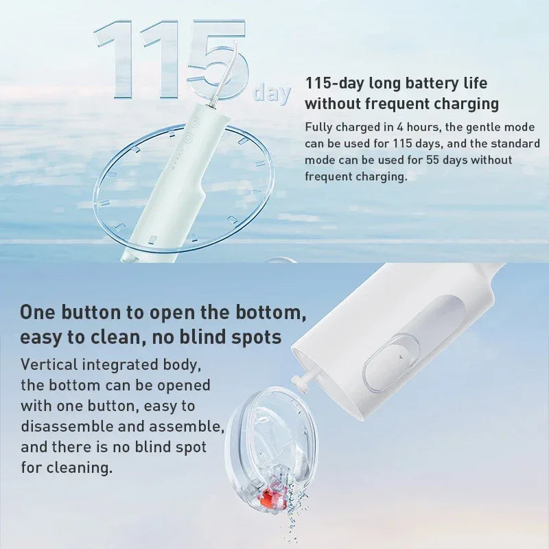 New MIJIA Portable Oral Irrigator F300 Dental Water Jet Water Flosser Teeth Whitening Bucal Tooth Cleaner Waterpulse MEO703