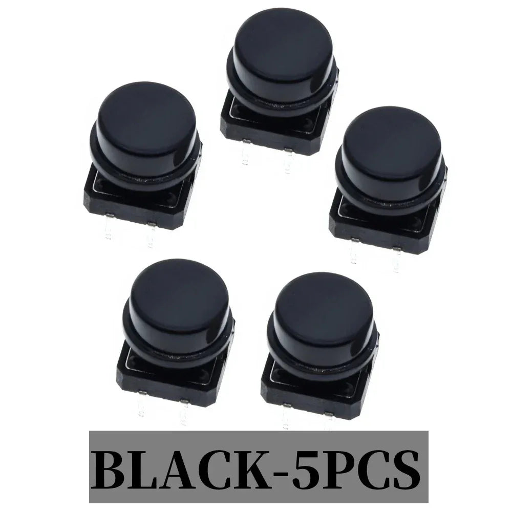 5PCS Tactile Push Button Switch Momentary 12*12*7.3MM Micro switch button + 5PCS Tact Cap(5 colors) for Arduino Switch